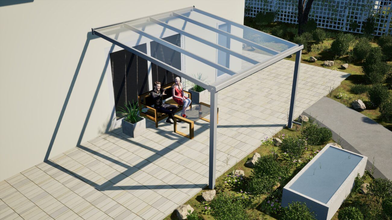 Terrassenüberdachung Statik – stabile Konstruktion aus Glas mit Aluminiumrahmen