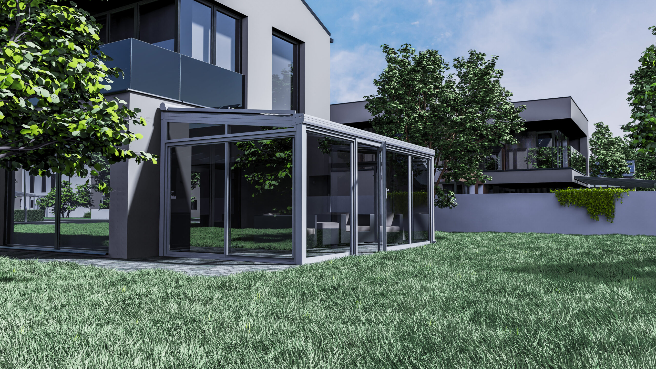 Gemütlicher Kaltwintergarten mit Gartenmöbeln für entspannte Stunden im Freien